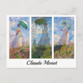 Claude Monet - Frau mit einer Reihe von Parasolen Postkarte (Vorderseite)