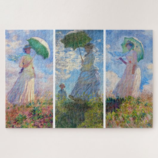 Claude Monet - Frau mit einer Reihe von Parasolen Puzzle (Horizontal)
