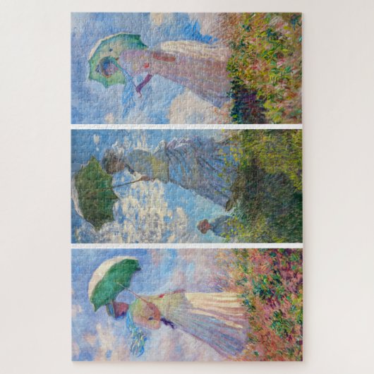 Claude Monet - Frau mit einer Reihe von Parasolen Puzzle (Vertikal)