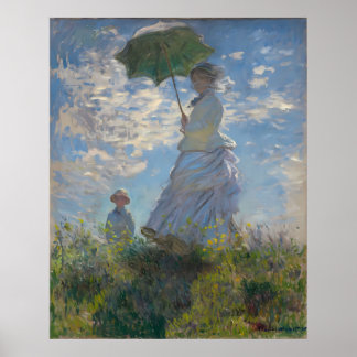 Claude Monet - Frau mit Parasol La Promenade Poster