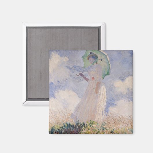 Claude Monet | Frau mit Parasol Links Magnet (Vorderseite/Rückseite)