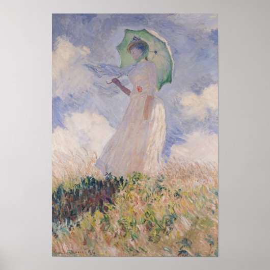 Claude Monet | Frau mit Parasol Links Poster (Vorne)