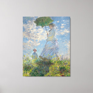 Claude Monet: Frau mit Parasol Madame Monet 1875 Leinwanddruck