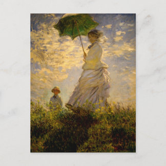 Claude Monet - Frau mit Sonnenschirm (1875) Postka Postkarte