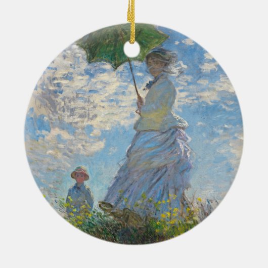 Claude Monet | Frau mit Sonnenschirm Keramik Ornament (Hinten)