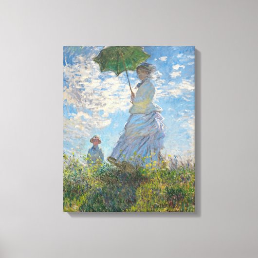 Claude Monet | Frau mit Sonnenschirm Leinwanddruck (Vorderseite)