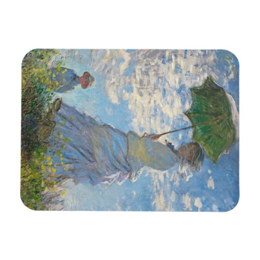 Claude Monet | Frau mit Sonnenschirm Magnet (Horizontal)