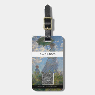 Claude Monet Frau mit Sonnenschirm Meisterwerk der Gepäckanhänger