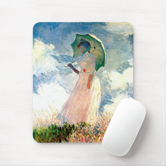 Claude Monet-Frau mit Sonnenschirm Mousepad (Mit Mouse)