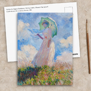 Claude Monet - Frau mit Sonnenschirm nach links ge Postkarte