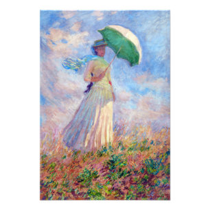 Claude Monet - Frau mit Sonnenschirm nach rechts Fotodruck