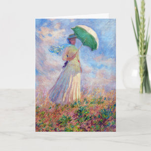 Claude Monet - Frau mit Sonnenschirm nach rechts Karte