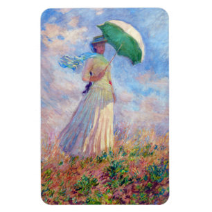 Claude Monet - Frau mit Sonnenschirm nach rechts Magnet