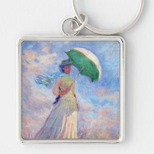 Claude Monet - Frau mit Sonnenschirm nach rechts Schlüsselanhänger
