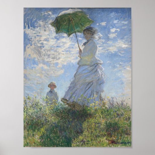 Claude Monet - Frau mit Sonnenschirm Poster (Vorne)