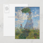 Claude Monet | Frau mit Sonnenschirm Postkarte (Vorne/Hinten)