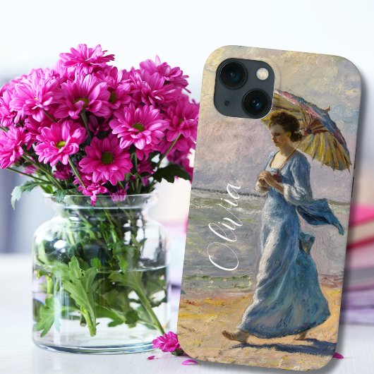 Claude Monet, Frau Walking mit Schirm, Elegant Case-Mate iPhone Hülle