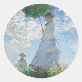 CLAUDE MONET "FRAU WITH A PARASOL" ENVELOPTION RUNDER AUFKLEBER