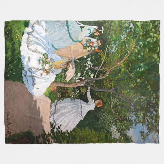 Claude Monet - Frauen im Garten Fleecedecke (Vorderseite (Horizontal))