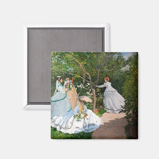 Claude Monet - Frauen im Garten Magnet (Vorderseite/Rückseite)