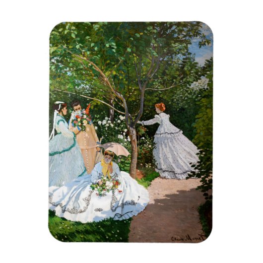 Claude Monet - Frauen im Garten Magnet (Vertikal)