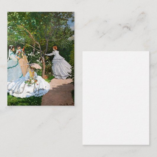 Claude Monet - Frauen im Garten Mitteilungskarte (Vorne/Hinten)