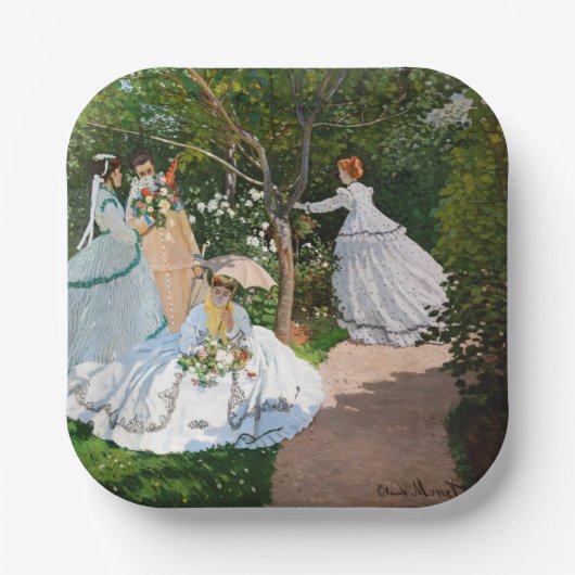 Claude Monet - Frauen im Garten Pappteller (Vorderseite)