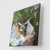 Claude Monet - Frauen im Garten Quadratische Wanduhr (Winkel)