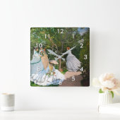 Claude Monet - Frauen im Garten Quadratische Wanduhr (Zuhause)