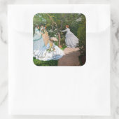 Claude Monet - Frauen im Garten Quadratischer Aufkleber (Tasche)