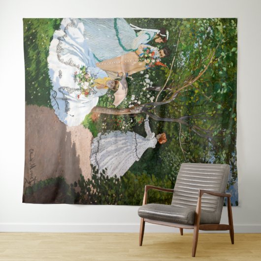 Claude Monet - Frauen im Garten Wandteppich (Beispiel (Horizontal))