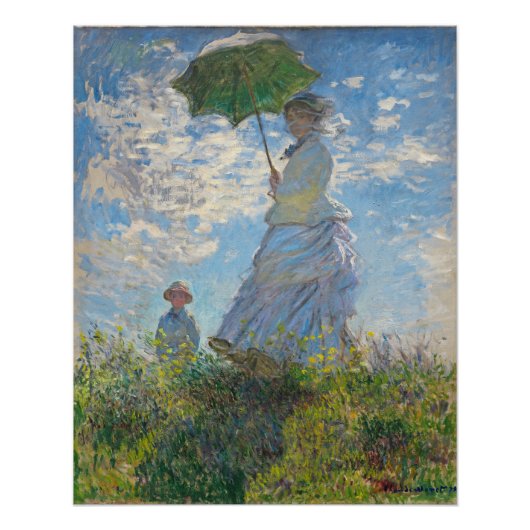 Claude Monet | Frauen mit Katze, c.1875 Poster (Vorderseite)