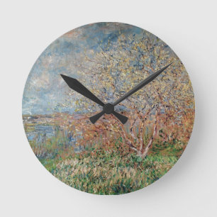 Claude Monet   Frühjahr Runde Wanduhr
