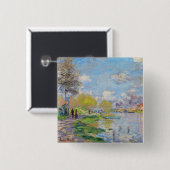 Claude Monet - Frühling an der Seine Button (Vorne & Hinten)