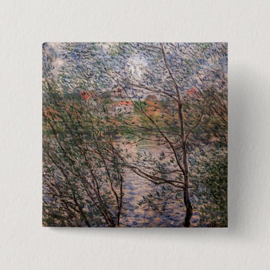 Claude Monet - Frühling durch die Zweige Button (Vorderseite)