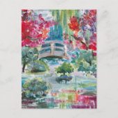 Claude Monet Garden Teichbrücke Gemälde Jigsaw Pu Postkarte (Vorderseite)