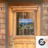 Claude Monet - Garten bei Sainte-Adresse Fensteraufkleber (Haustür)