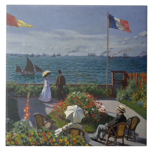 Claude Monet - Garten bei Sainte-Adresse Fliese (Vorderseite)