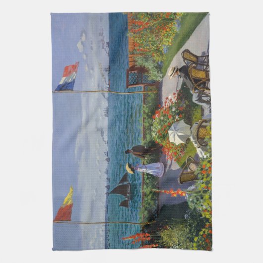 Claude Monet - Garten bei Sainte-Adresse Geschirrtuch (Vertikal)