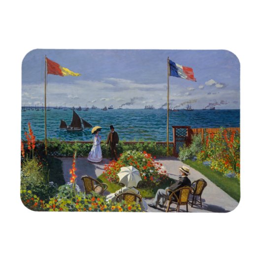 Claude Monet - Garten bei Sainte-Adresse Magnet (Horizontal)