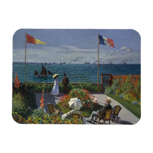 Claude Monet - Garten bei Sainte-Adresse Magnet (Horizontal)