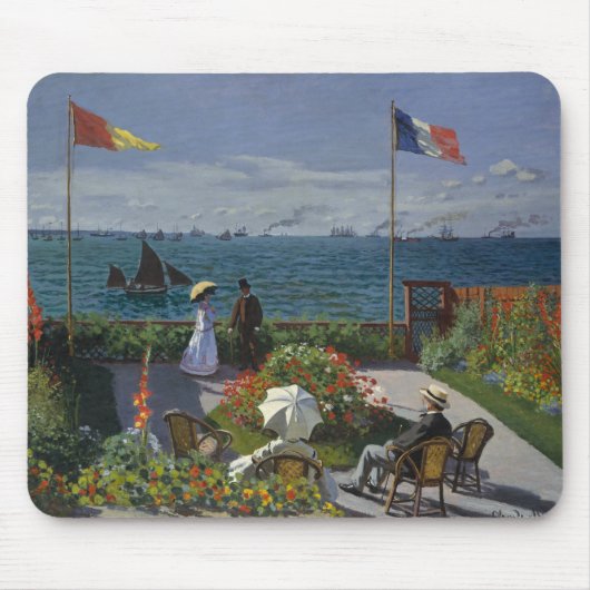 Claude Monet - Garten bei Sainte-Adresse Mousepad (Vorne)
