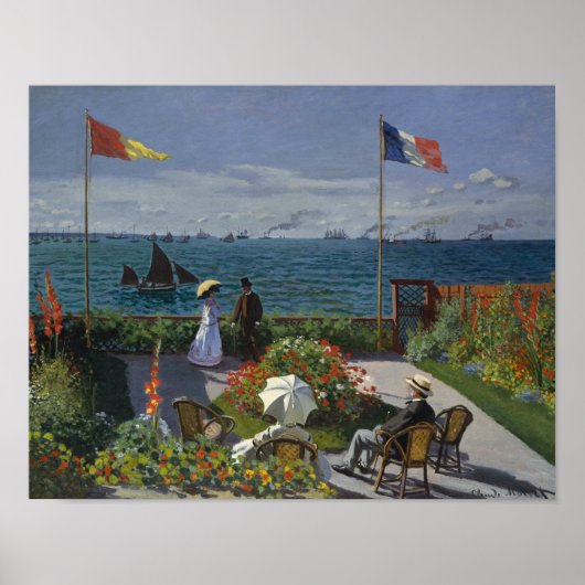 Claude Monet - Garten bei Sainte-Adresse Poster (Vorne)