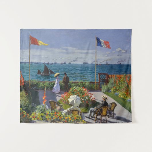 Claude Monet - Garten bei Sainte-Adresse Wandteppich (Vorderseite (Horizontal))