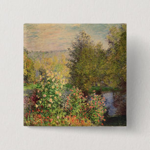 Claude Monet Gartenecke in Montgeron Button