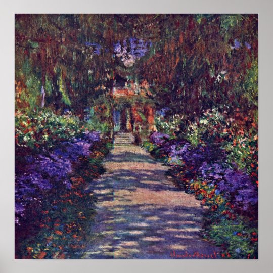 Claude Monet Gartenweg Poster Zazzle De