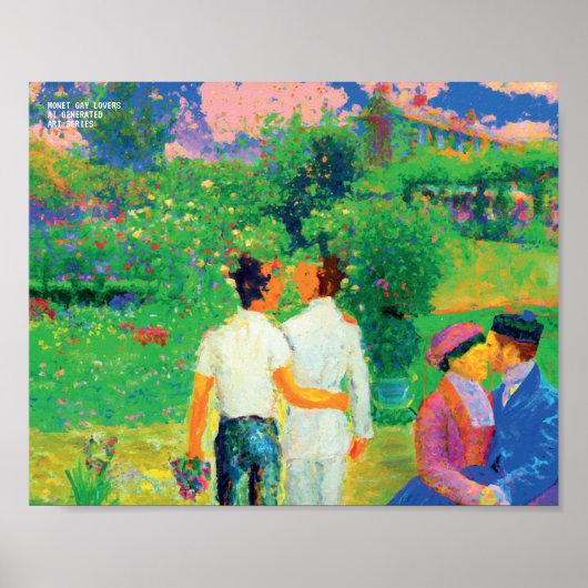 Claude Monet Gay Lovers AI Generiert Poster (Vorne)