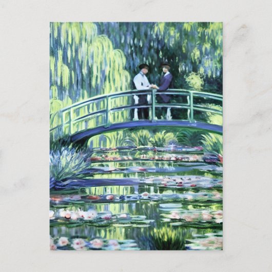 Claude Monet Gay Lovers im Garten Postkarte (Vorderseite)