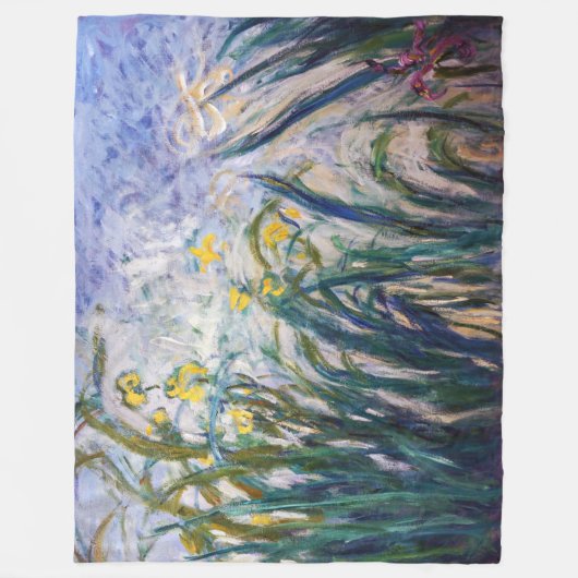 Claude Monet - Gelbe und Lila Irische Fleecedecke (Vorderseite)