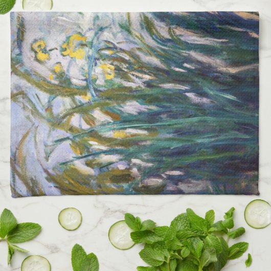 Claude Monet - Gelbe und Lila Irische Geschirrtuch (Gefaltet)